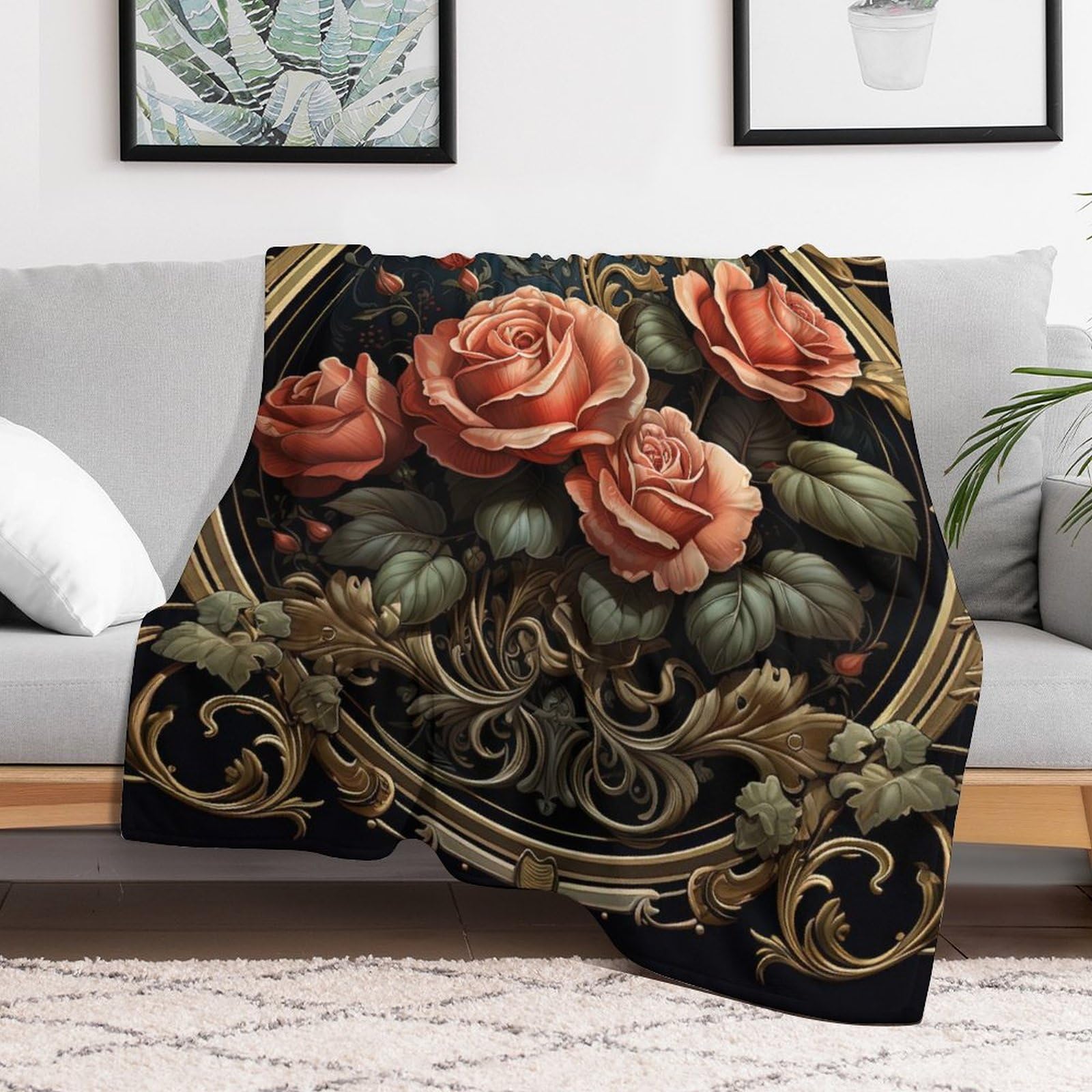 Amazon.com: VAGGUT Flower Soft Faux Fur Throw Blanket - Plant